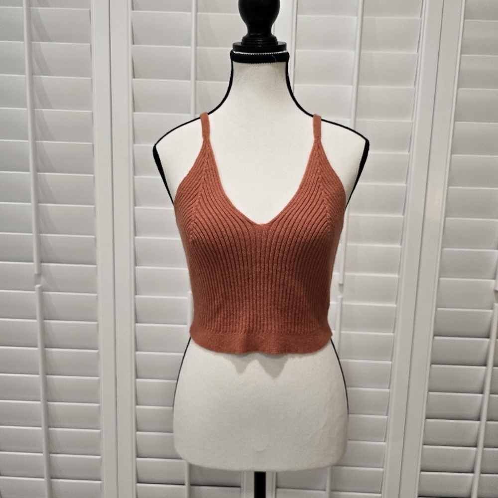 Shein Orange Crop Top V-Neck Spaghetti Straps Size 4